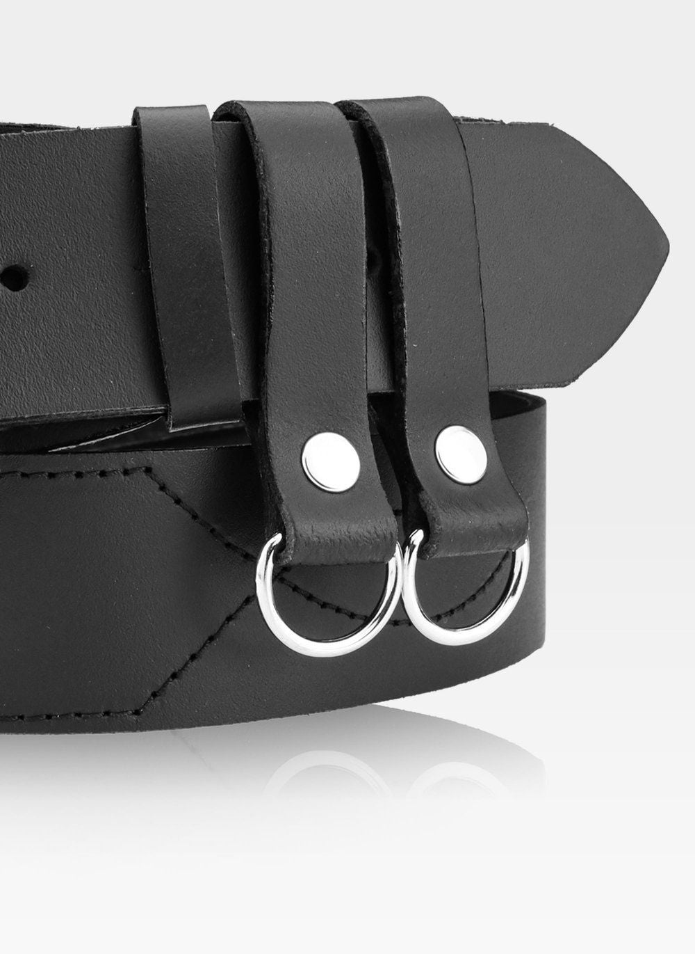 Vīriešu ādas josta Stevens Army, melna D39