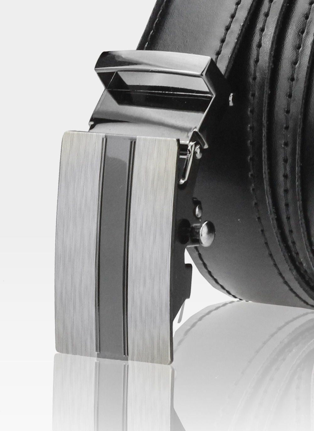 Vīriešu ādas josta Stevens ar automātisko sprādzi, melna D33