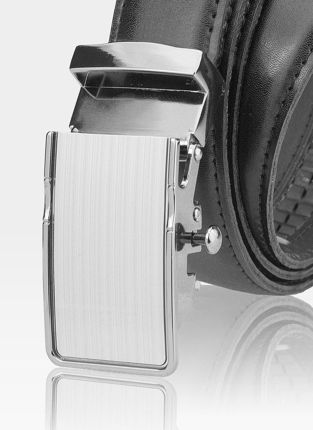 Vīriešu ādas josta Stevens ar automātisko sprādzi, melna D34