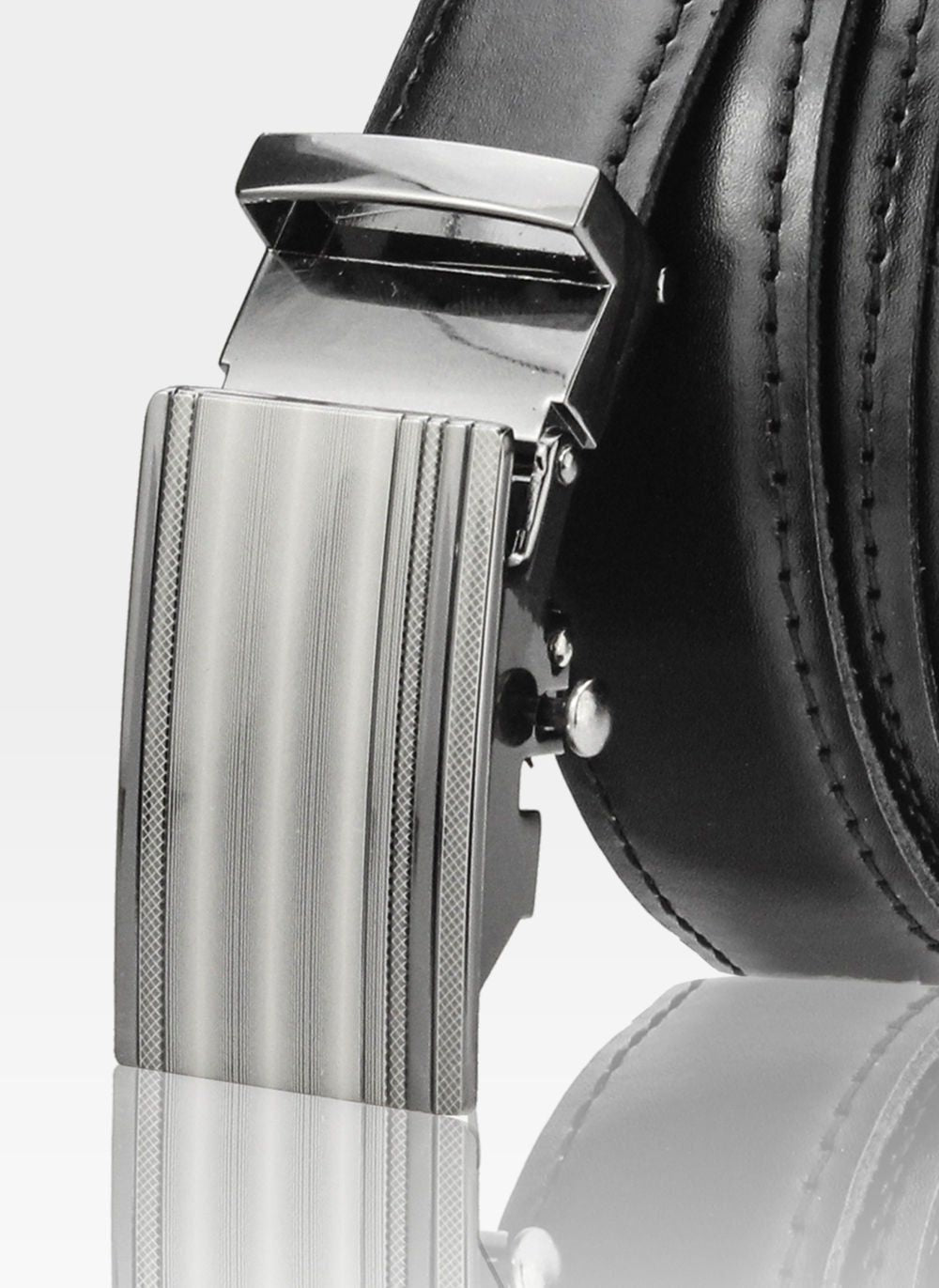 Vīriešu ādas josta Stevens ar automātisko sprādzi, melna D36