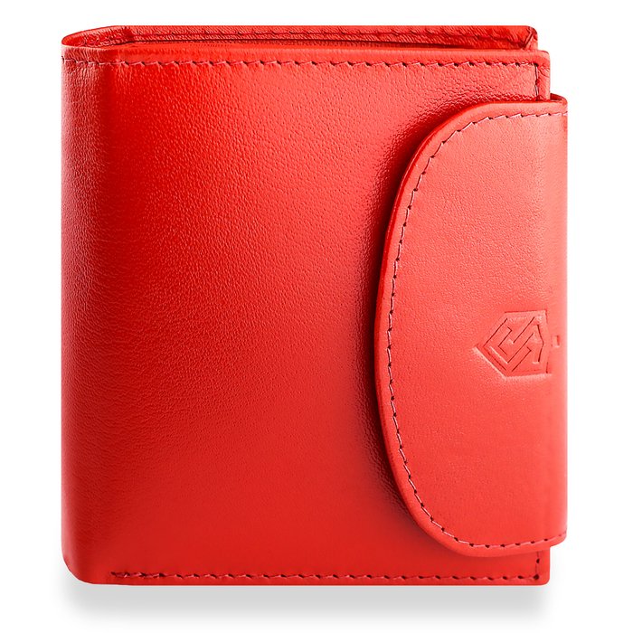 Sieviešu ādas maks STEVENS, sarkans D1870