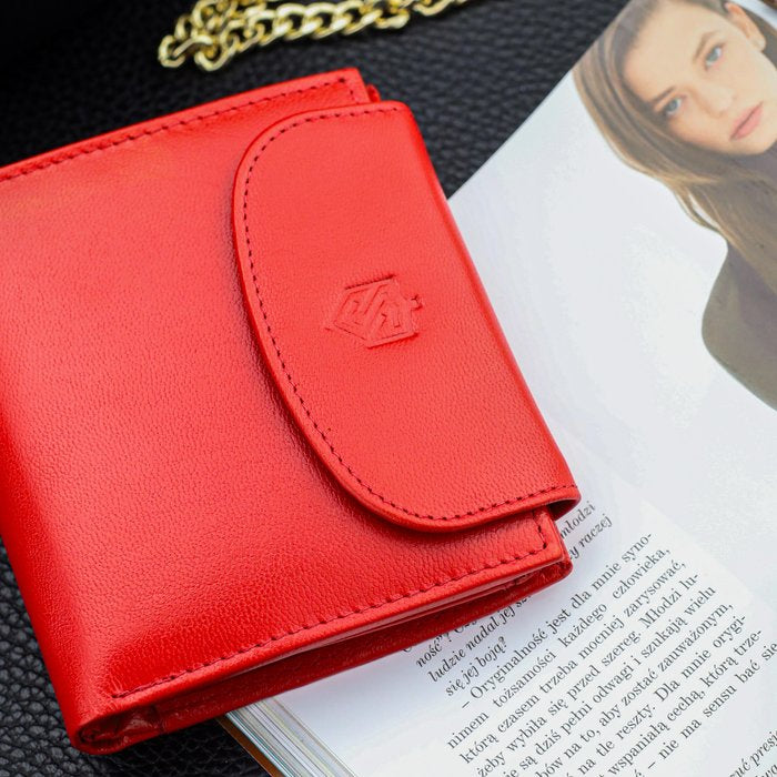 Sieviešu ādas maks STEVENS, sarkans D1870