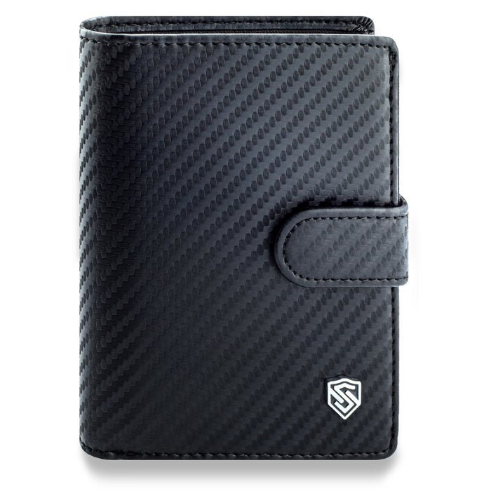 Vīriešu ādas maks Stevens Carbon, melns S184
