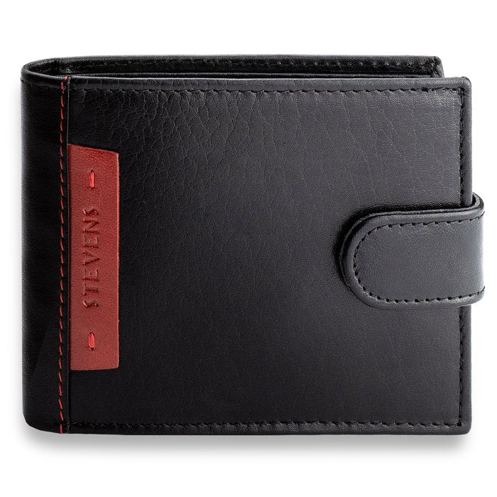 Vīriešu īstas ādas maks Stevens Z05-325A, melns N391