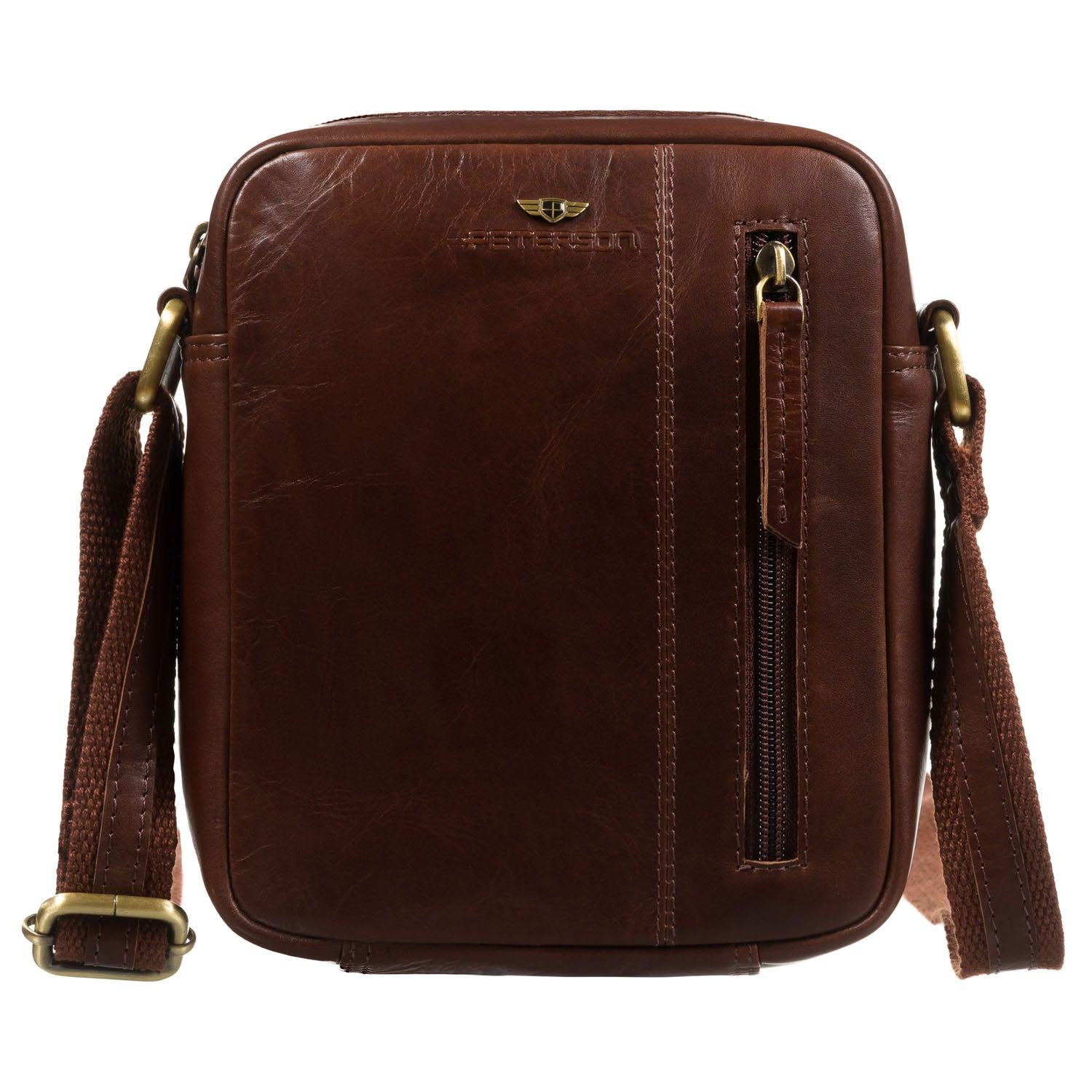 Vidēja izmēra vīriešu rokassoma Peterson, brūna 0468