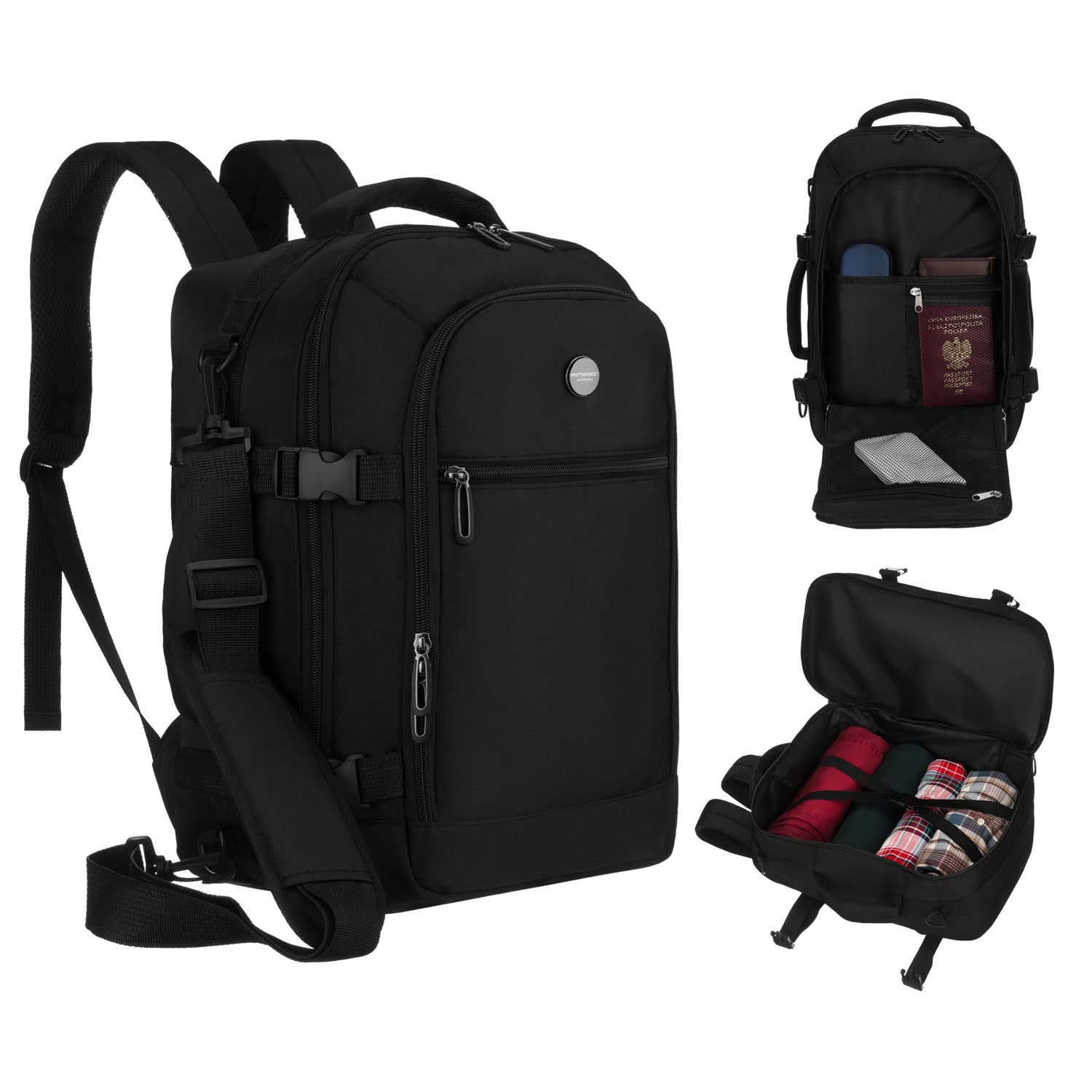 Mugursoma unisex Peterson, melna K48