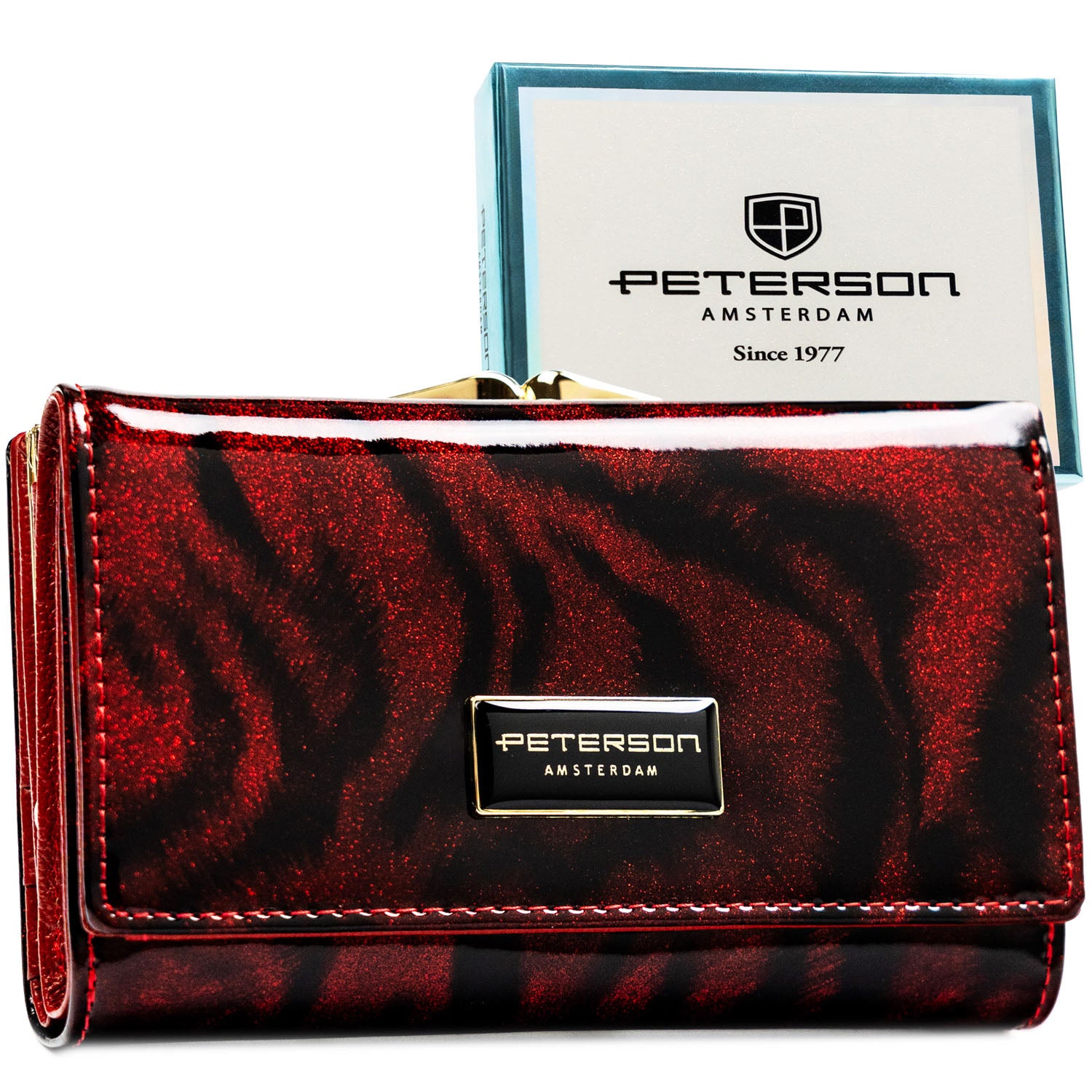 Vidēja izmēra sieviešu maks Peterson, sarkans PT66