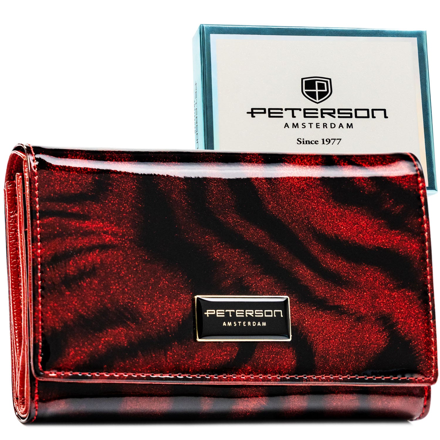 Vidēja izmēra sieviešu maks Peterson, sarkans PT62