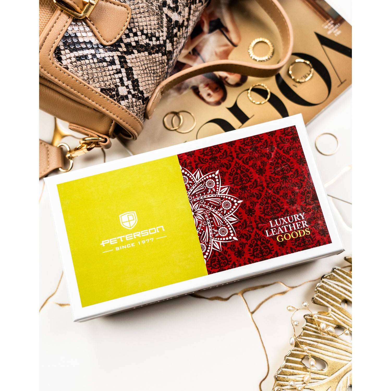 Liels sieviešu maks Peterson, sarkans PT121