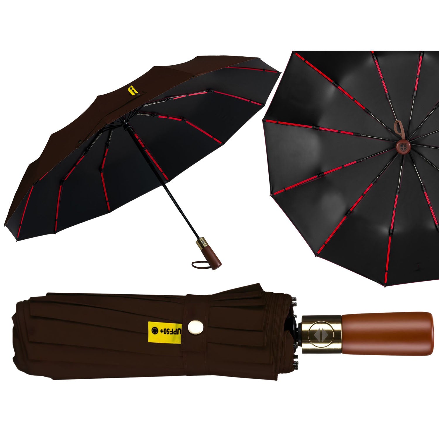 Liels Peterson lietussargs, brūns G6