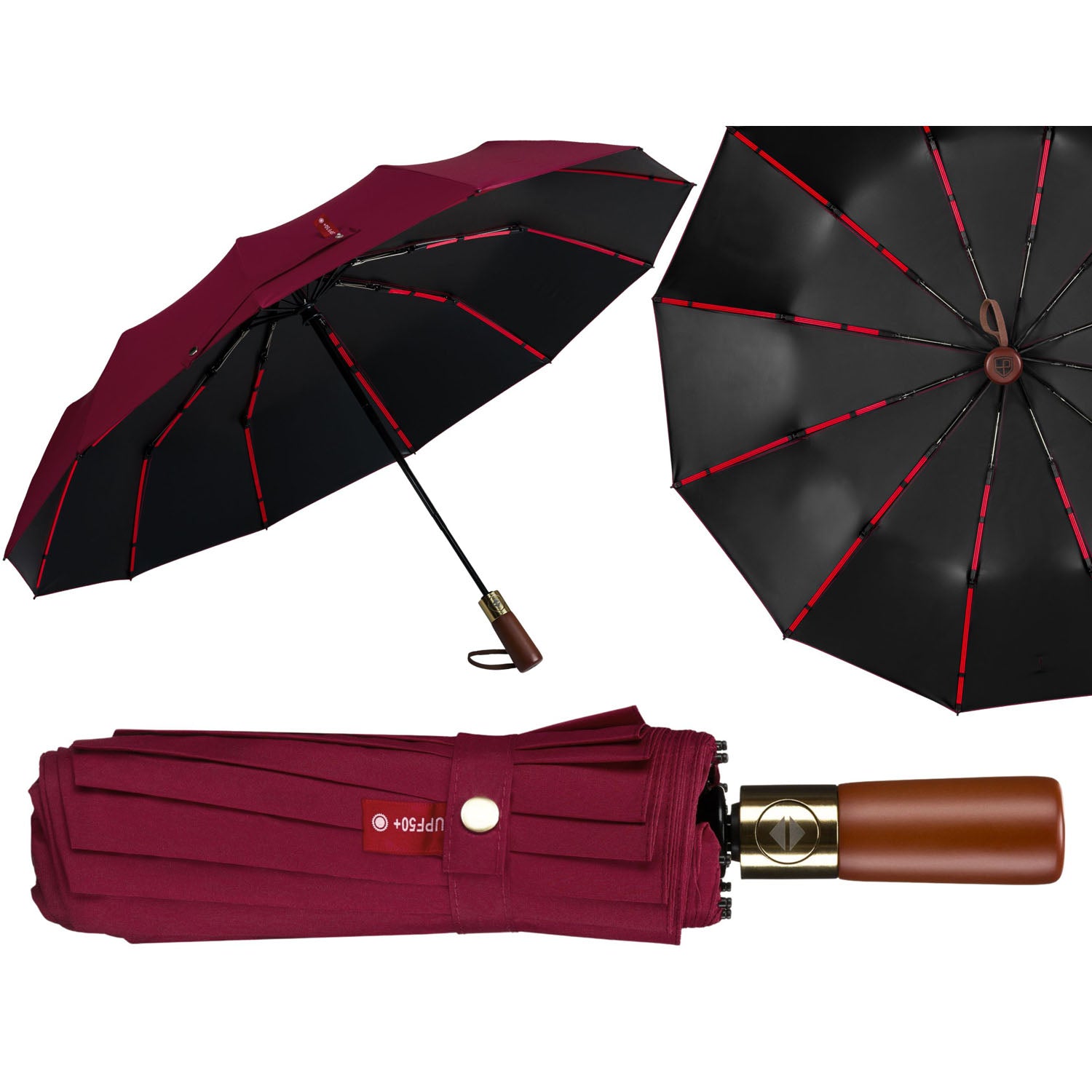 Liels Peterson lietussargs, bordo G10