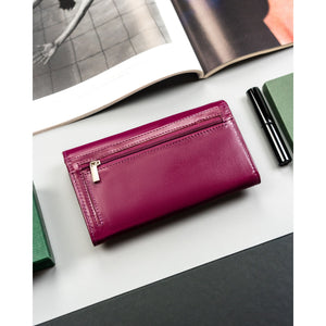 Moteriška odinė violetinė piniginė Rovicky K73
