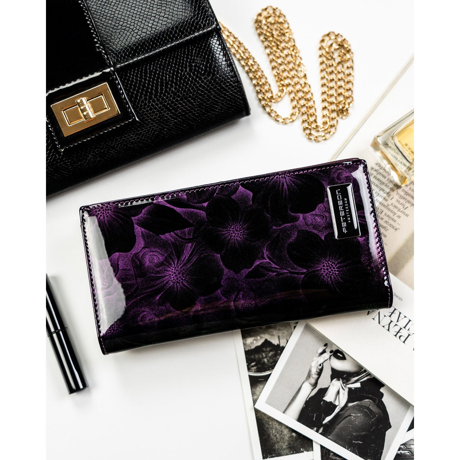 Liels sieviešu maks Peterson, violets N472