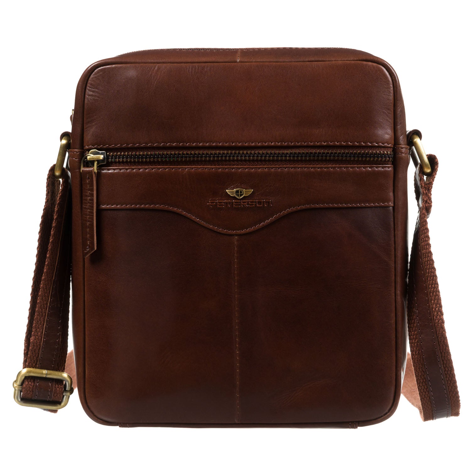 Vidēja izmēra vīriešu rokassoma Peterson, brūna 0482