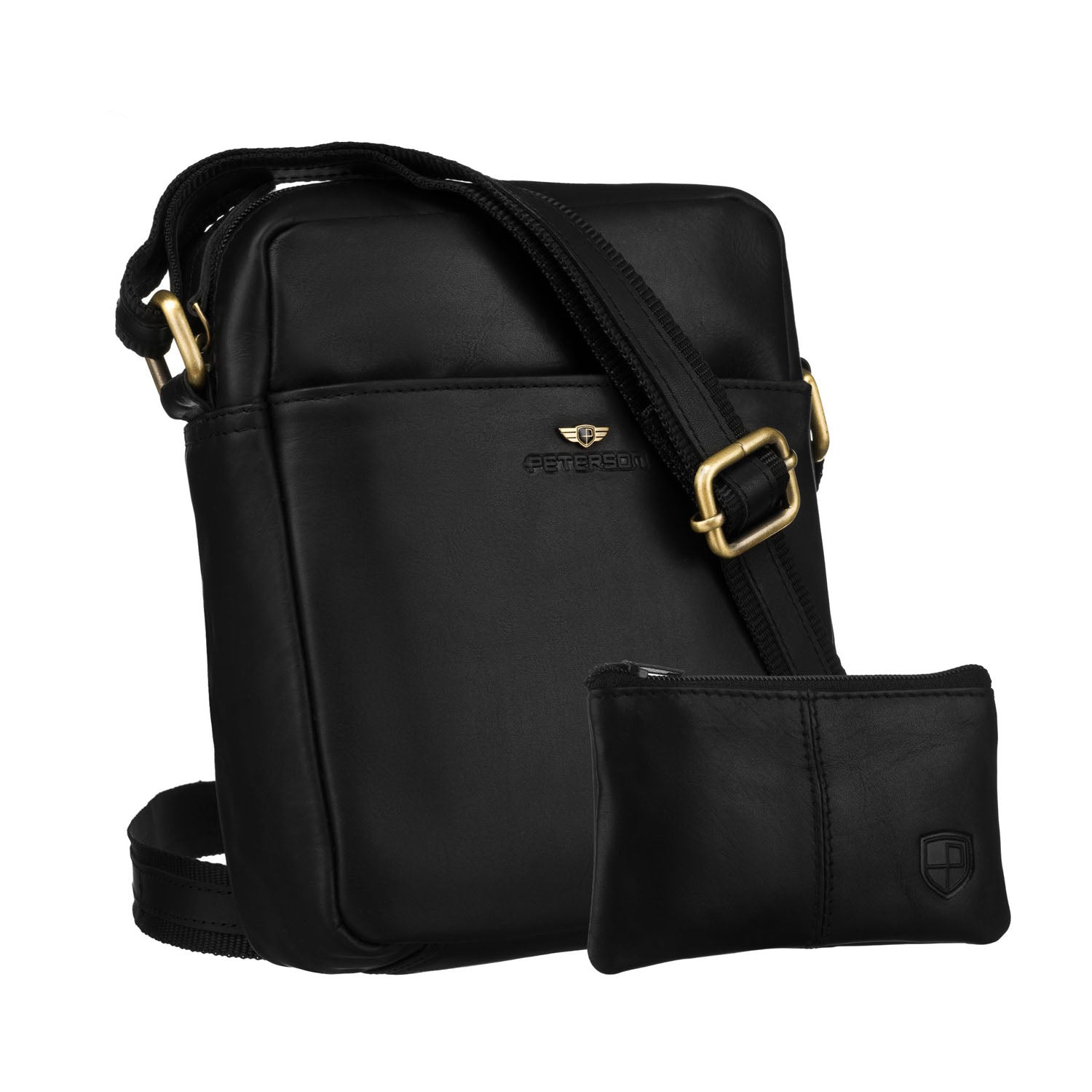 Vidēja izmēra vīriešu rokassoma Peterson, melna 6873