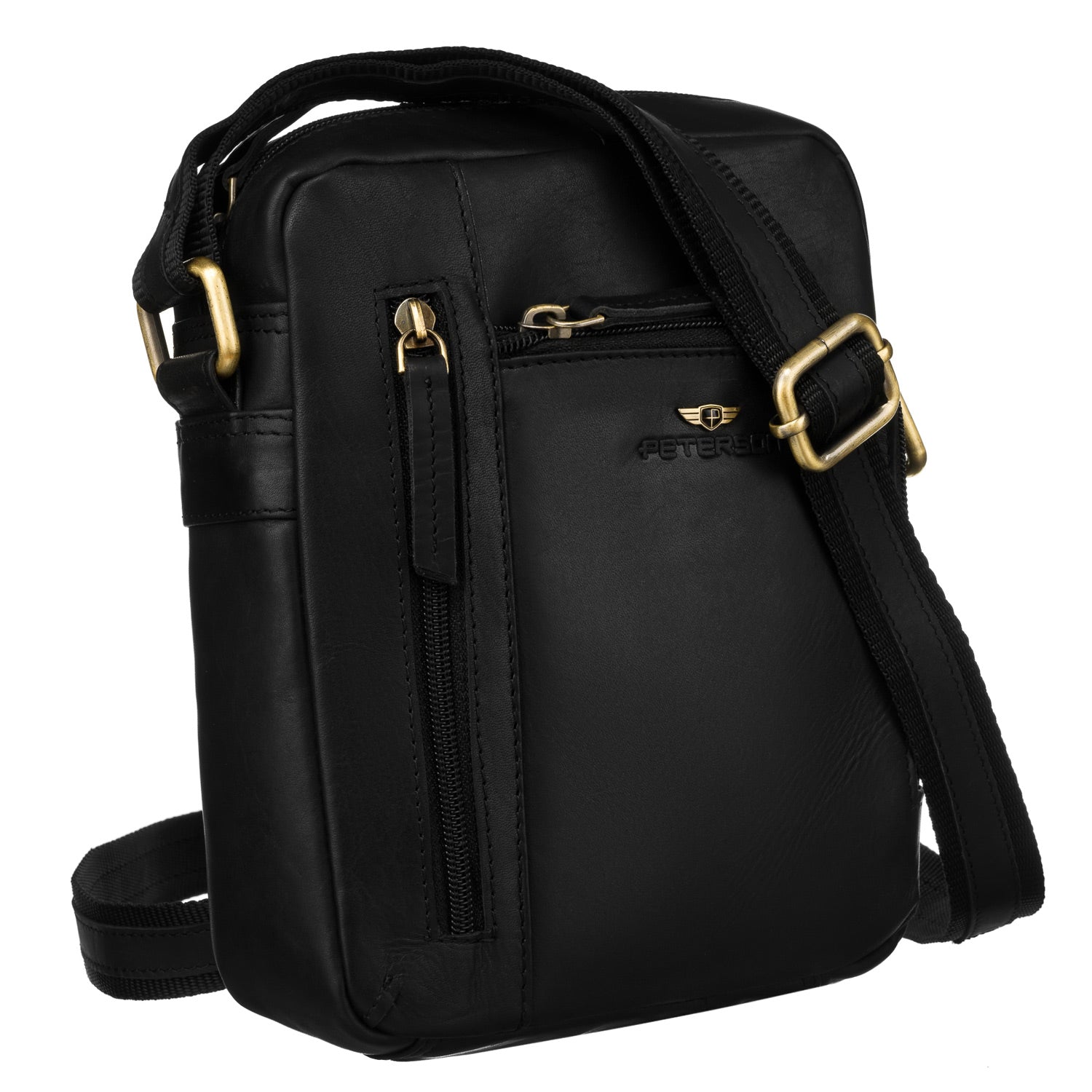 Vidēja izmēra vīriešu rokassoma Peterson, melna 6774