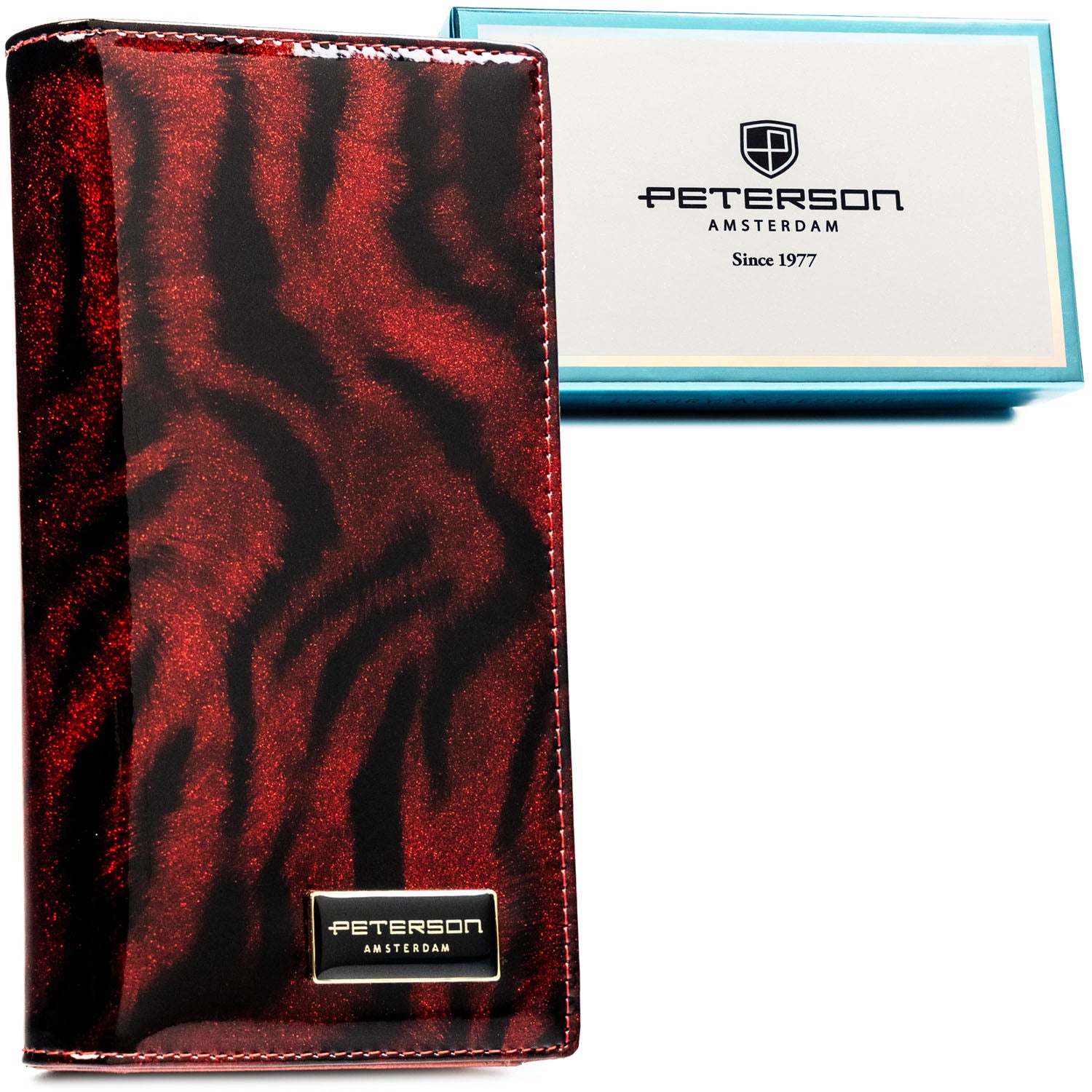 Vidēja izmēra sieviešu maks Peterson, sarkans PT106