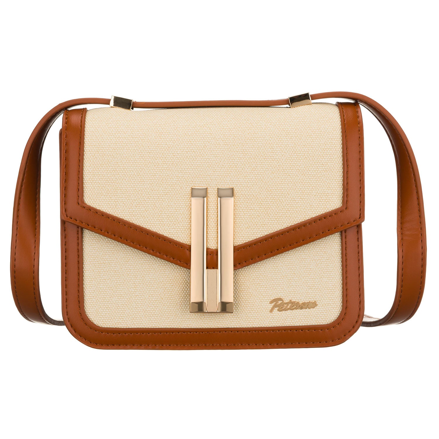 Maza sieviešu rokassoma Peterson, krēmkrāsas un brūnā krāsā 1245