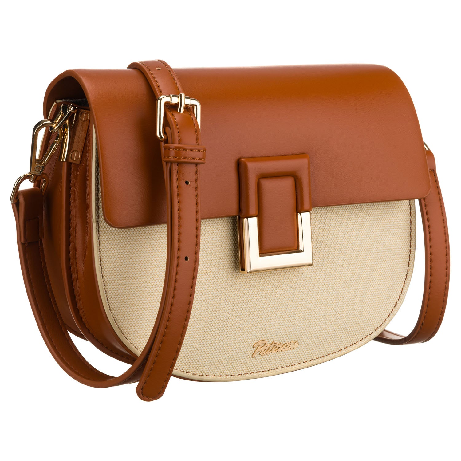 Maza sieviešu rokassoma Peterson, krēmkrāsas un brūnā krāsā 1443