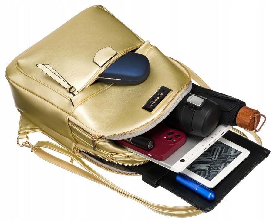 Sieviešu mugursoma Peterson, zelta krāsā 0135 G