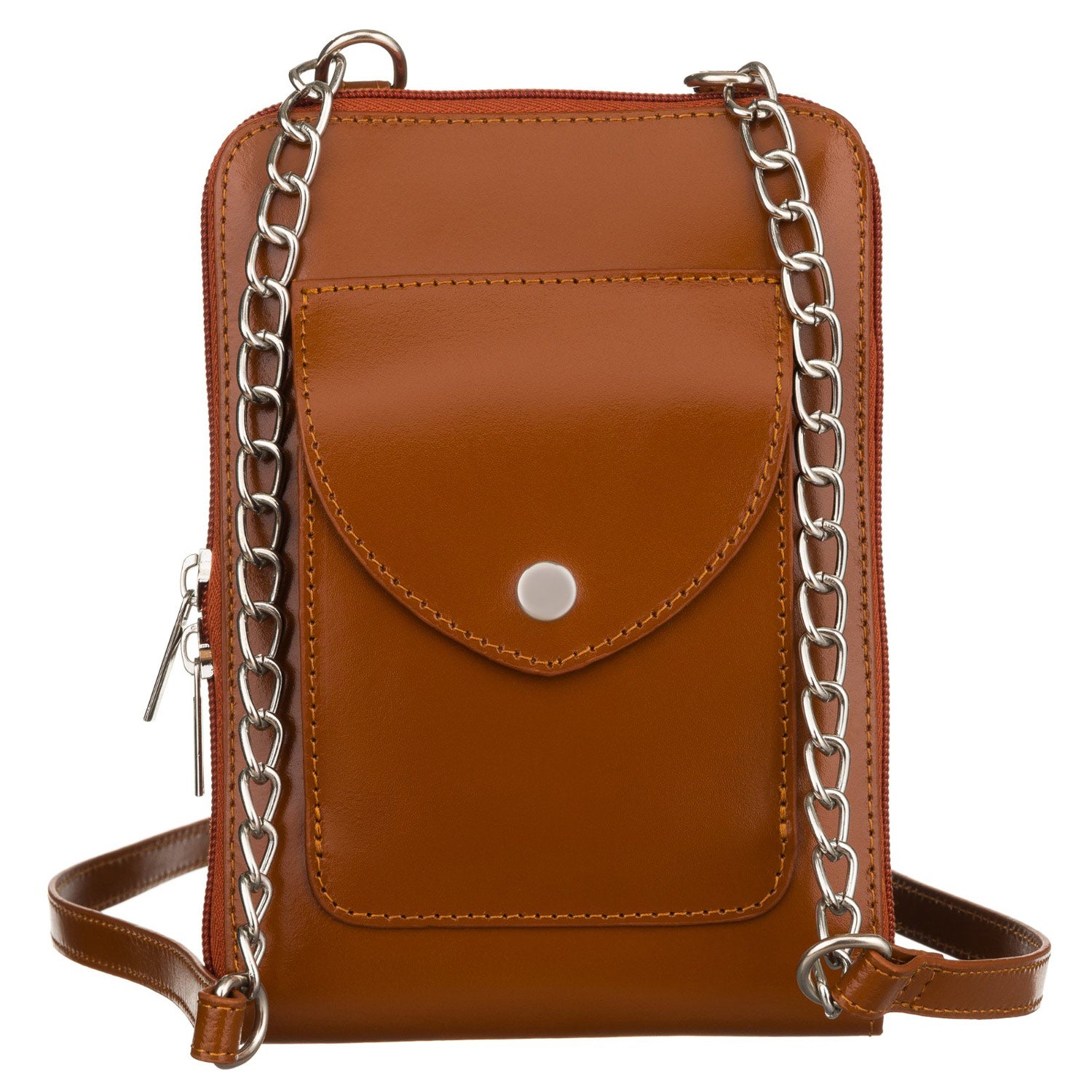 Maza sieviešu īstas ādas rokassoma, brūna A0168