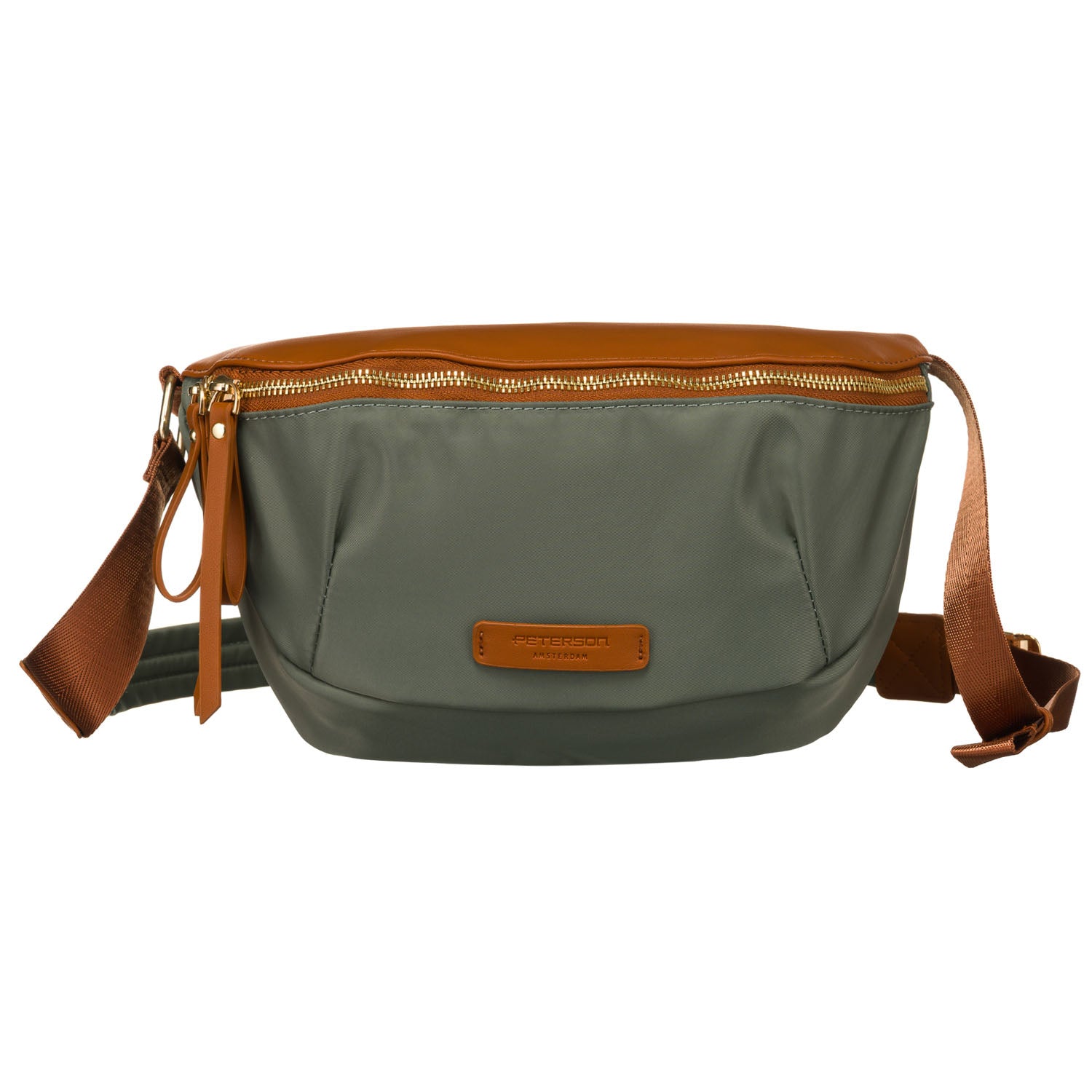 Sieviešu rokassoma, zaļi brūna, neilons un mākslīgā āda N396