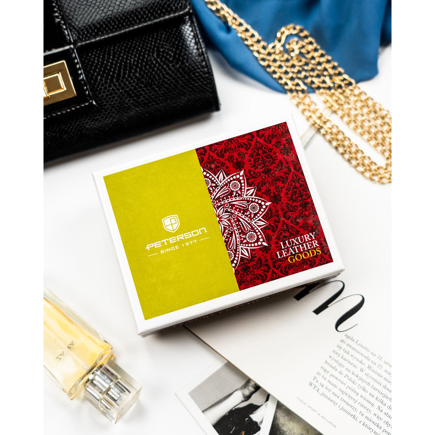 Maza sieviešu maks Peterson, zils PT39