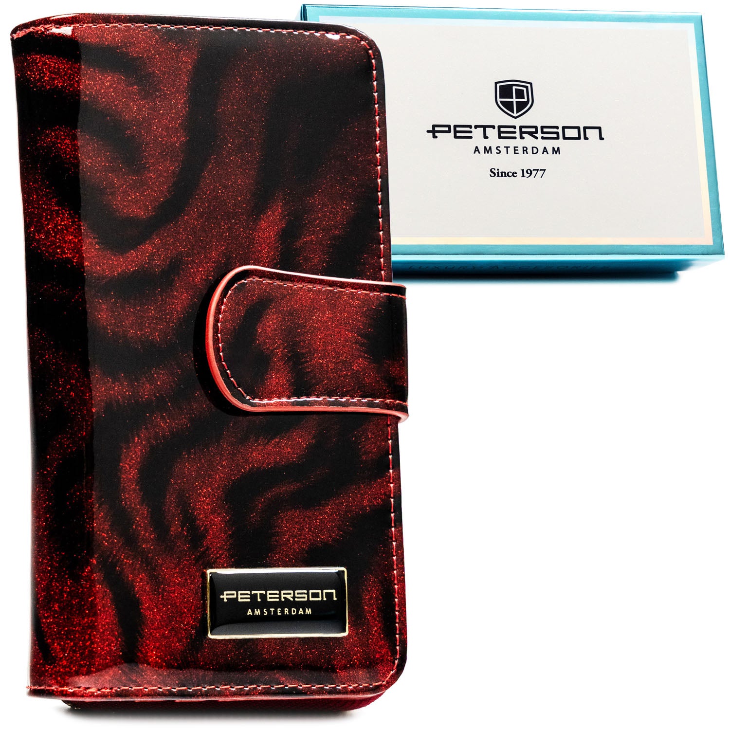 Vidēja izmēra sieviešu maks Peterson, sarkans PT114