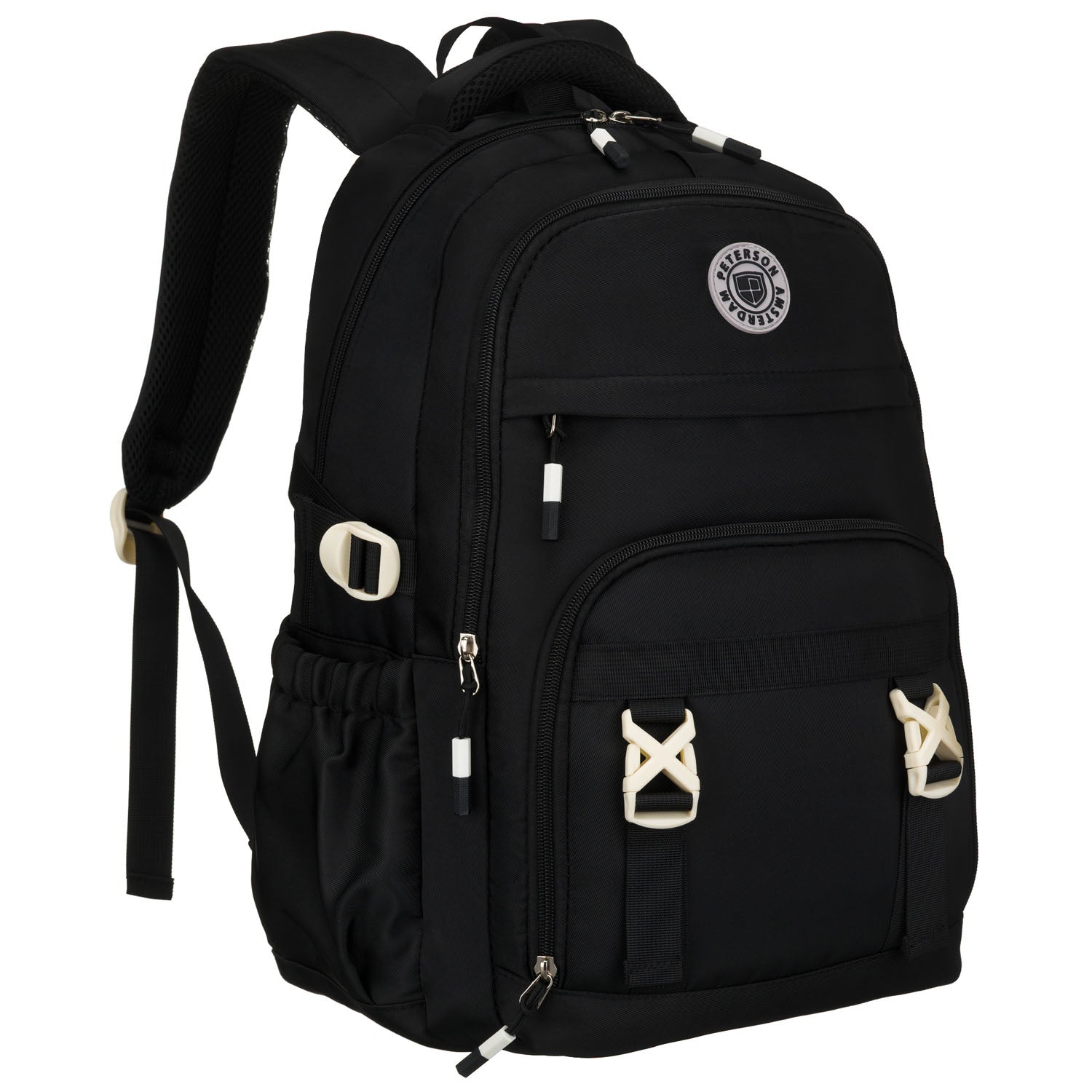 Vidēja izmēra unisex mugursoma Peterson, melna