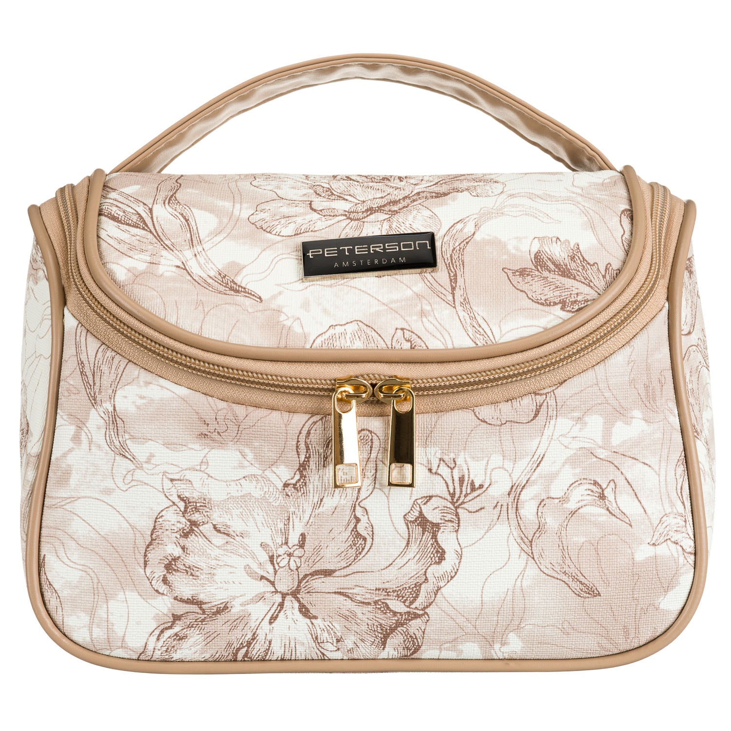 Liela kosmētikas soma sievietēm Peterson, bēša