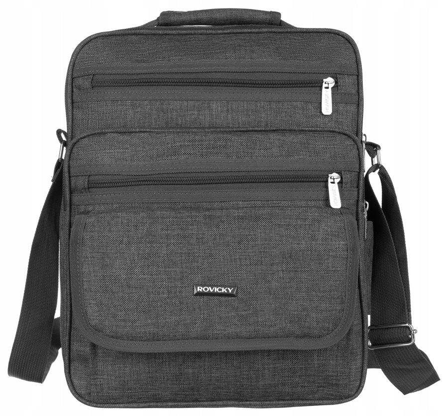 Liela vīriešu rokassoma Rovicky, pelēka RV1