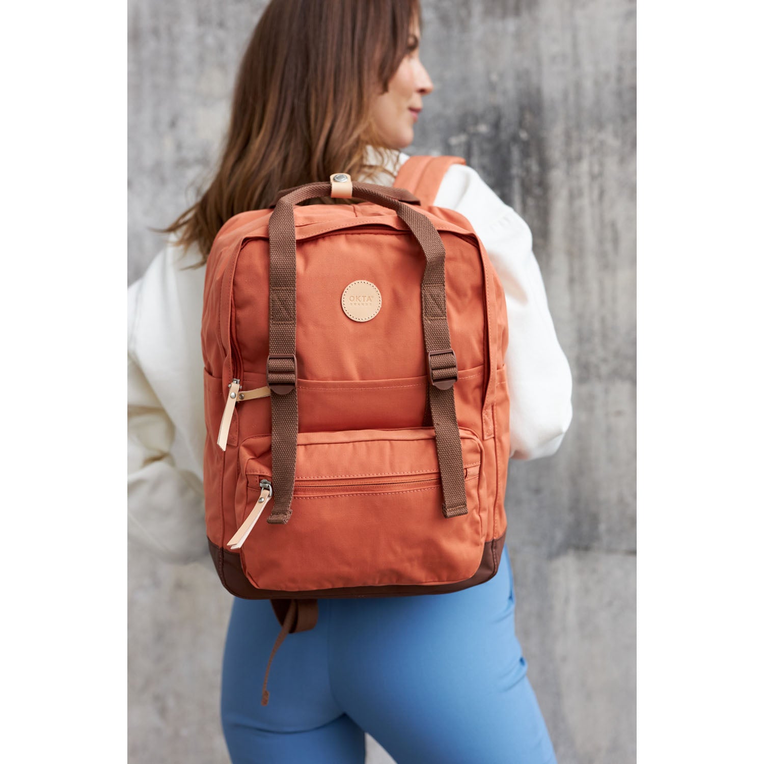 Himawari pilsētas mugursoma, oranži brūna