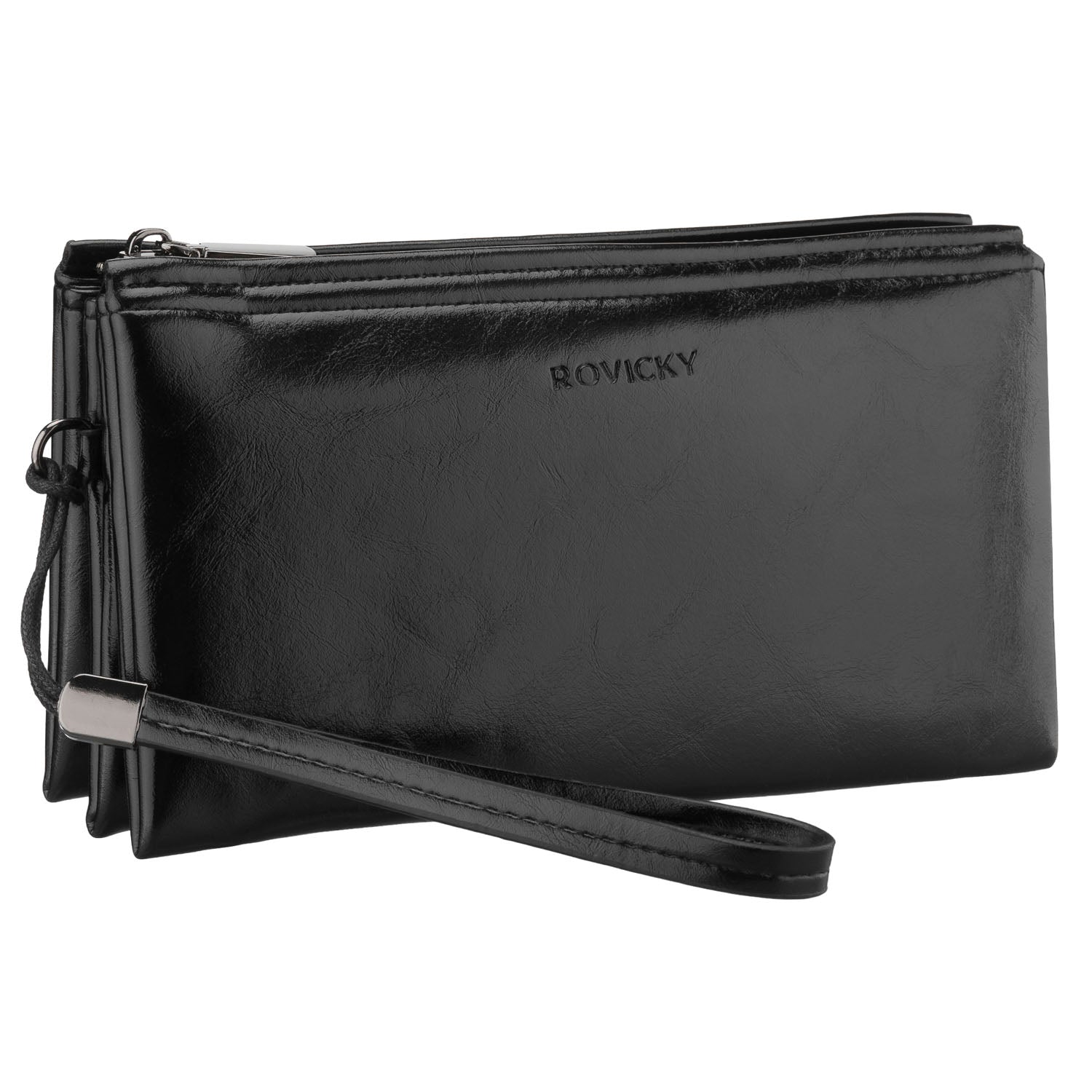 Vīriešu Rovicky maks ar rāvējslēdzēju, melns AX26