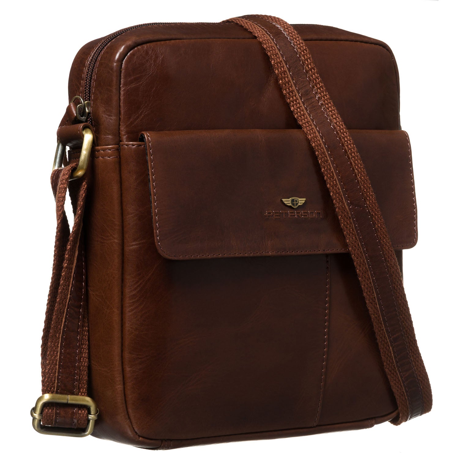 Vidēja izmēra vīriešu rokassoma Peterson, brūna 6866