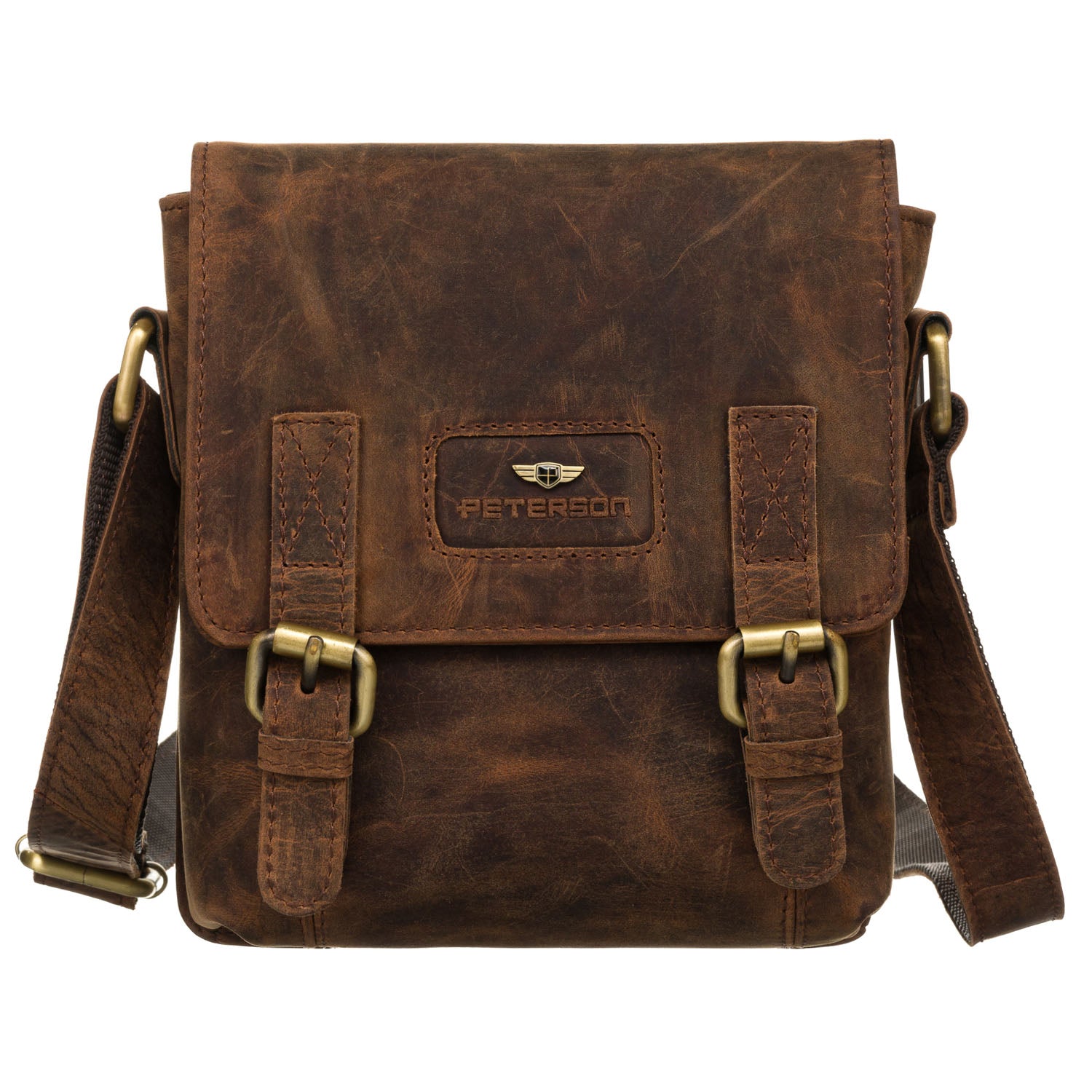 Vidēja izmēra vīriešu rokassoma Peterson, brūna R37