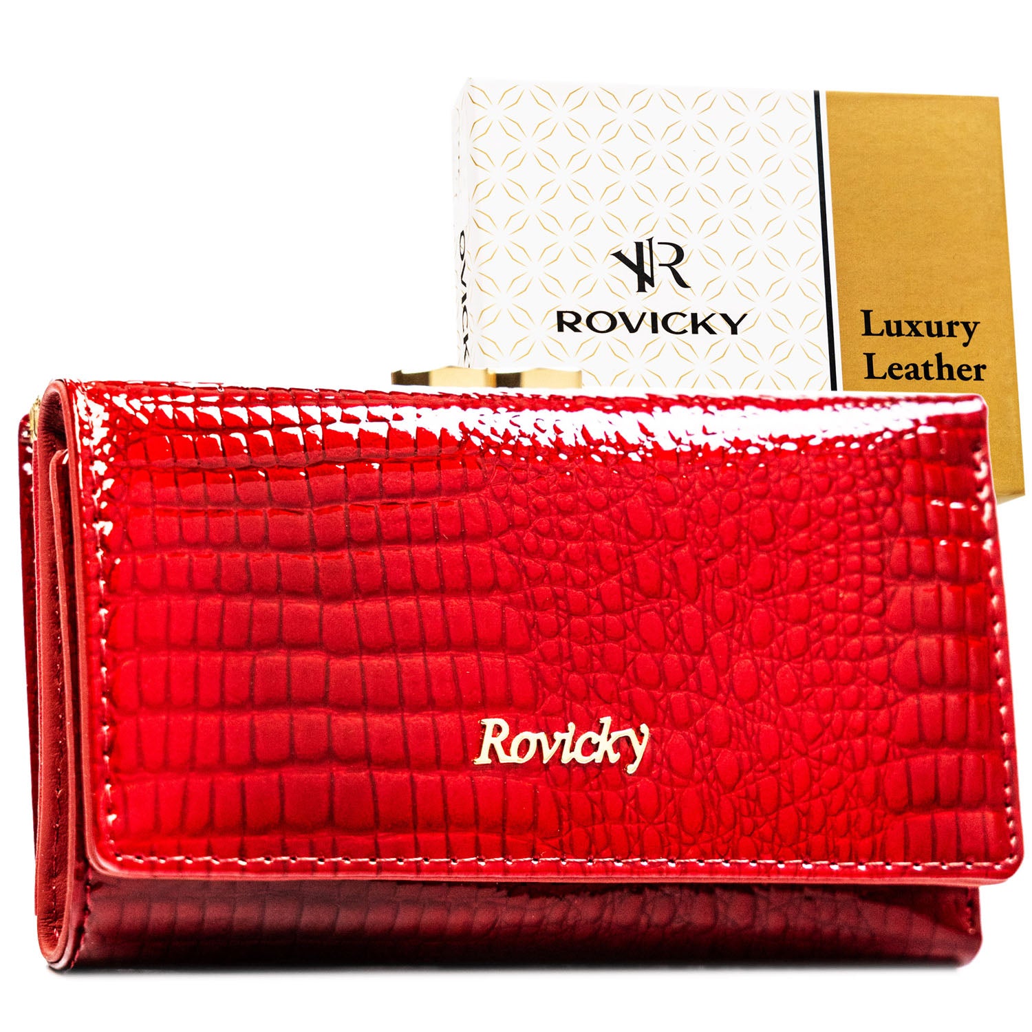 Vidēja izmēra sieviešu maks Rovicky, sarkans