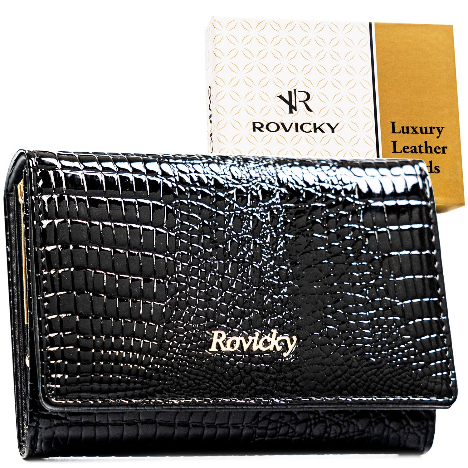 Vidēja maks sievietēm Rovicky, melna.