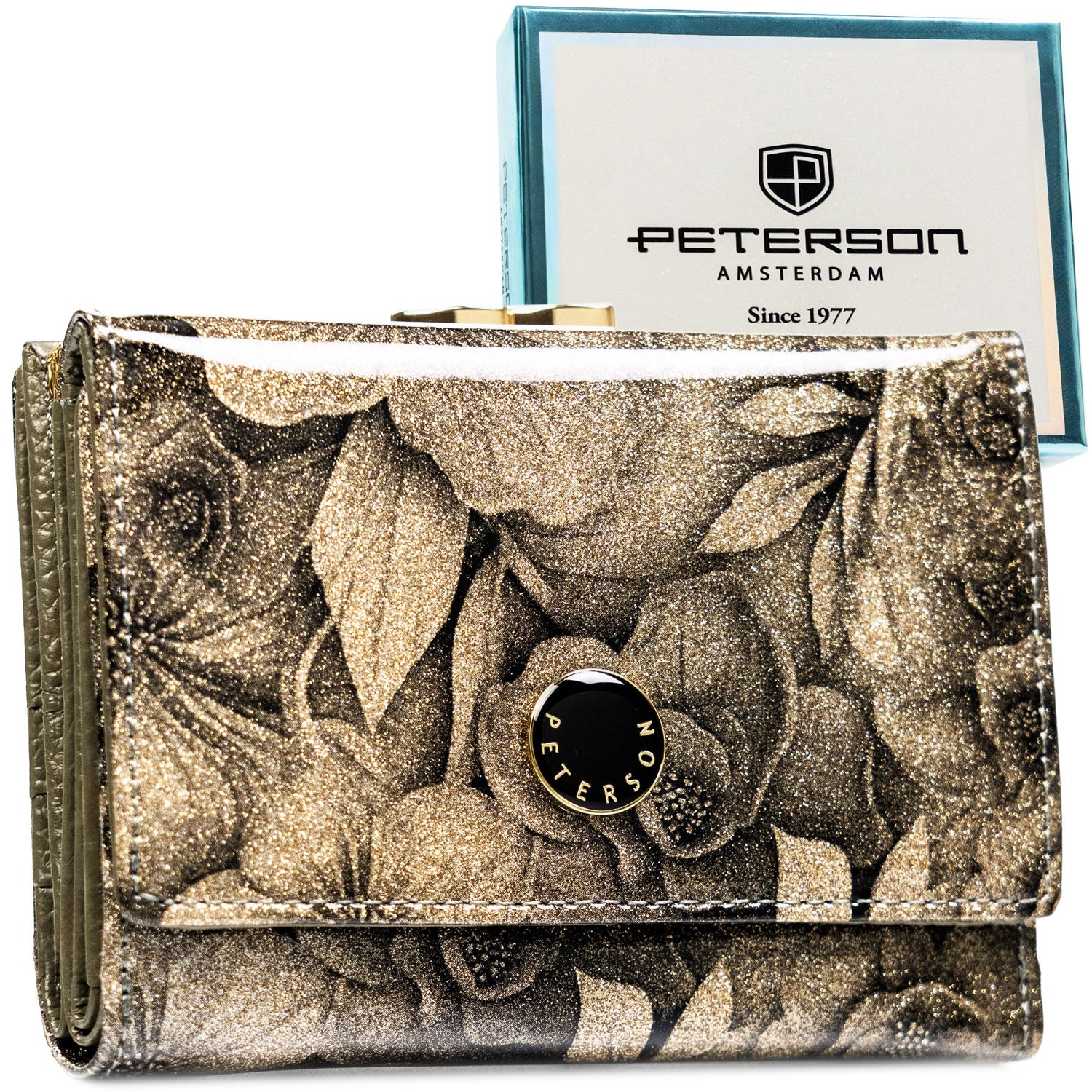 Vidēja izmēra sieviešu maks Peterson, zelta krāsā PT4