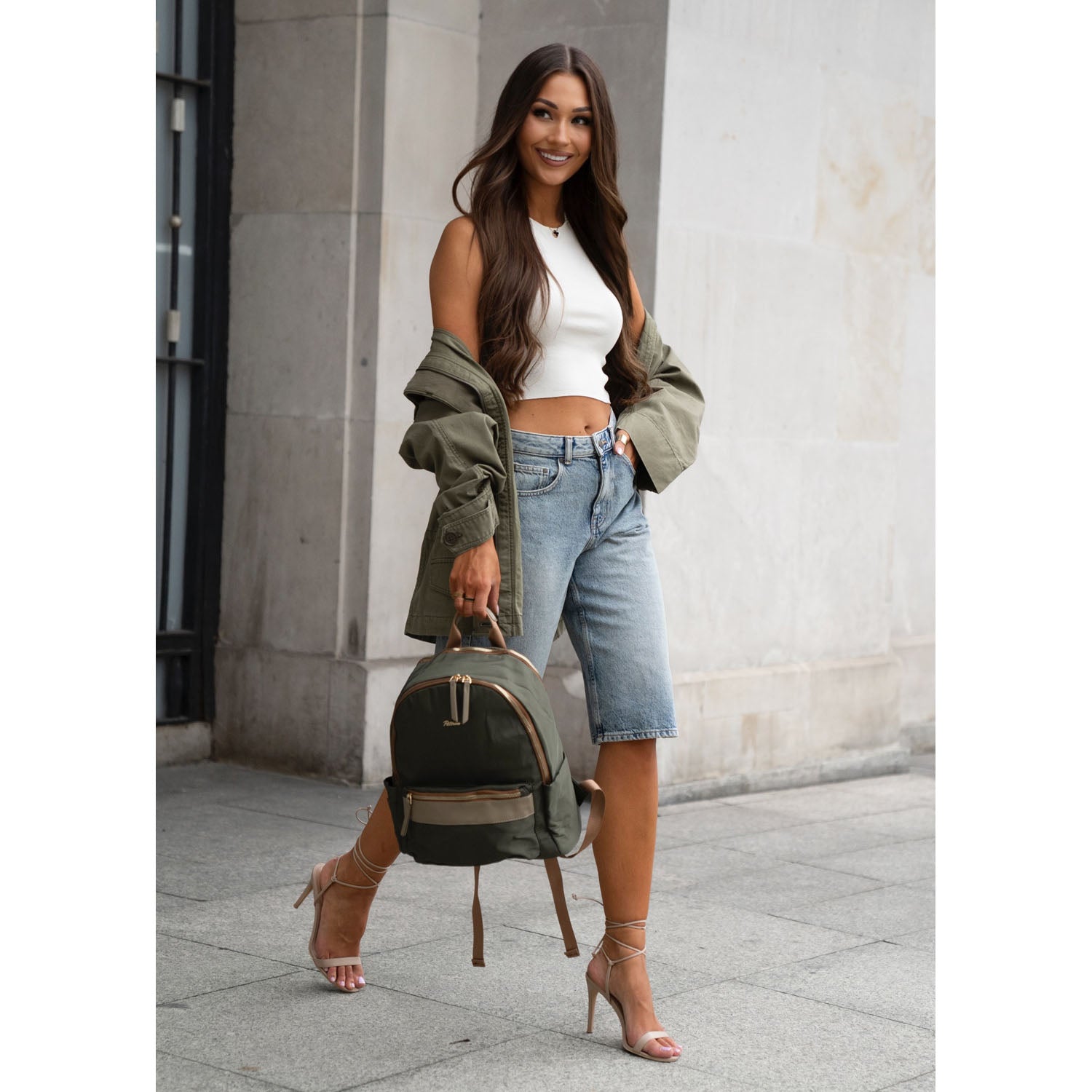 Sieviešu mugursoma Peterson, zaļa K14