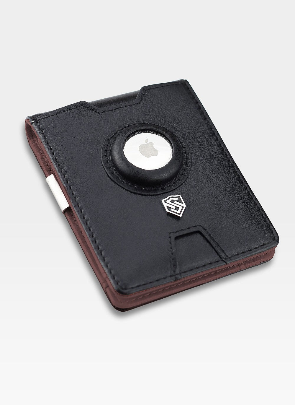 Vīriešu ādas maks Stevens Airtag BLK/BRN S186