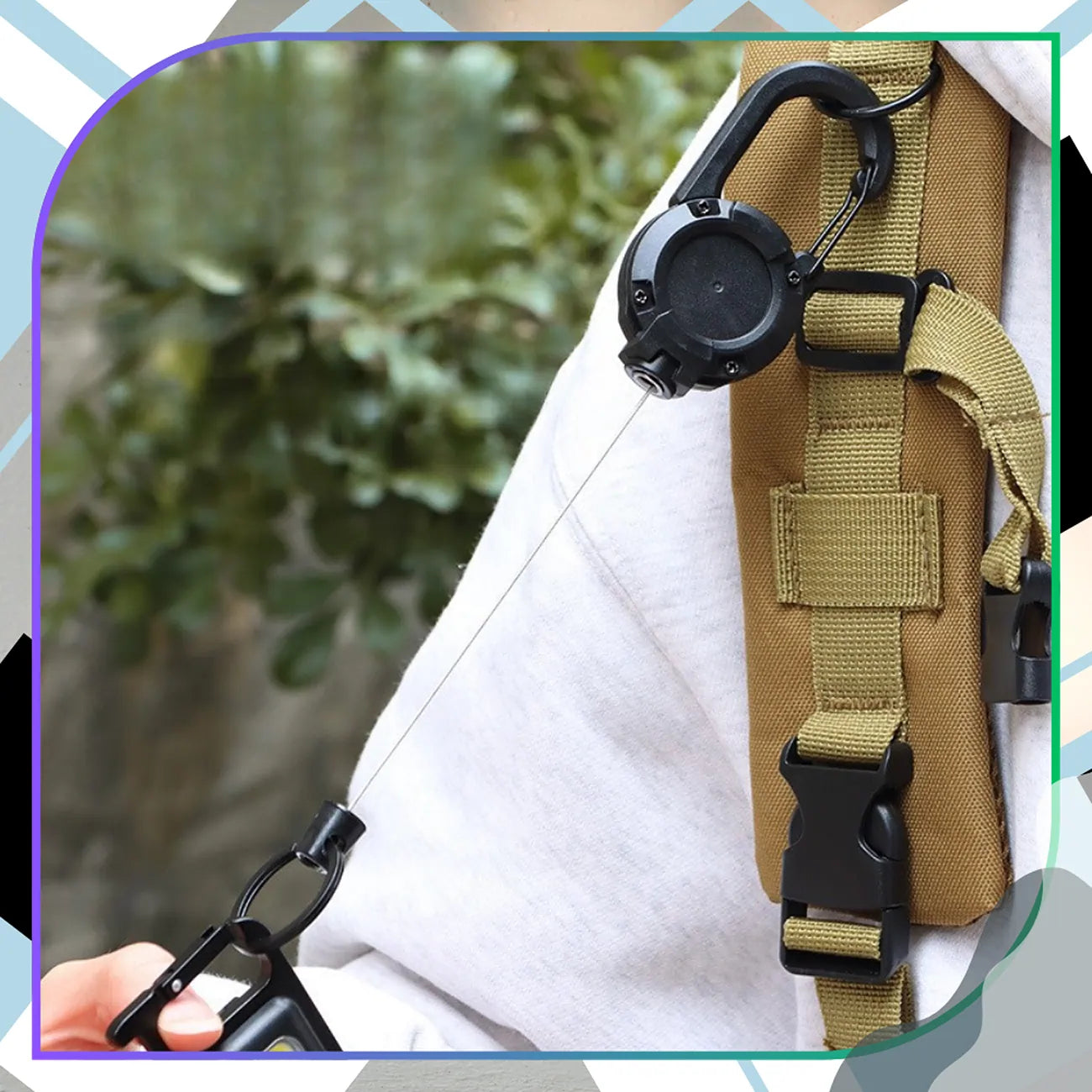 Atslēgu piekariņš ar karabīni, melns, 68 cm