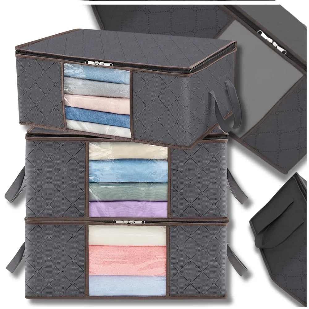 3 organizatoru komplekts skapim, drēbēm un gultasveļai, 35L