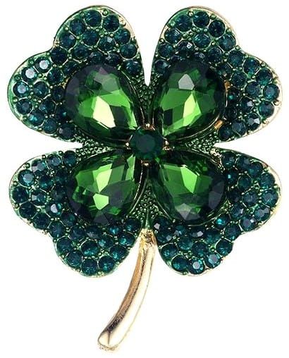 Četrlapu āboliņa piespraude, zelta krāsā