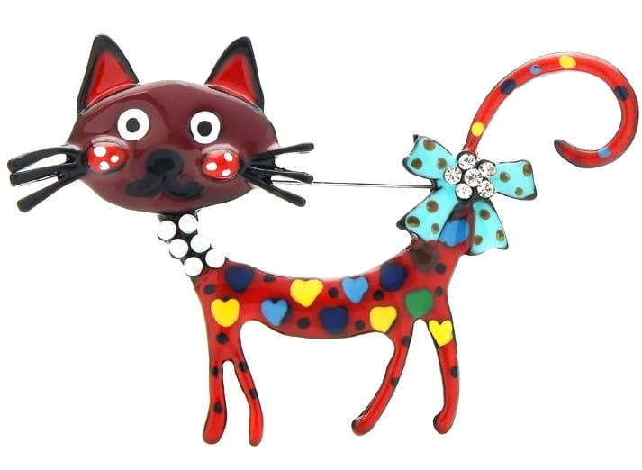 Broša sievietēm - kaķis R108