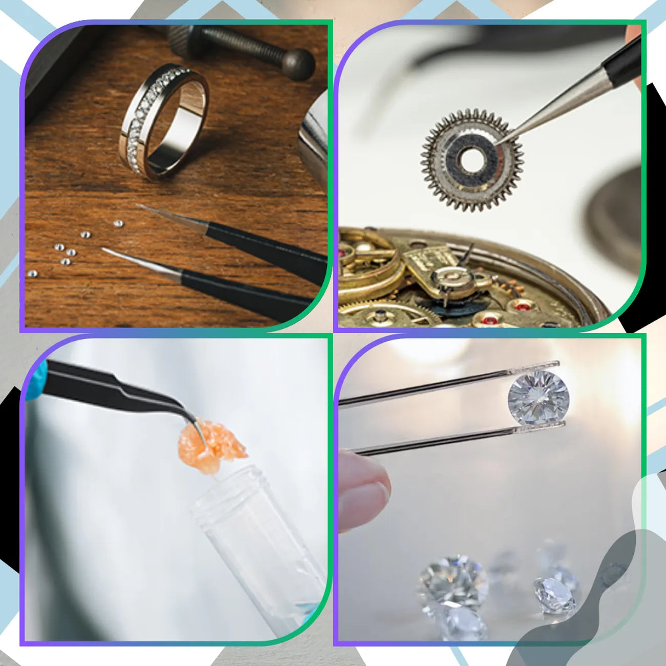 Servisa pincešu komplekts, 9 gab.