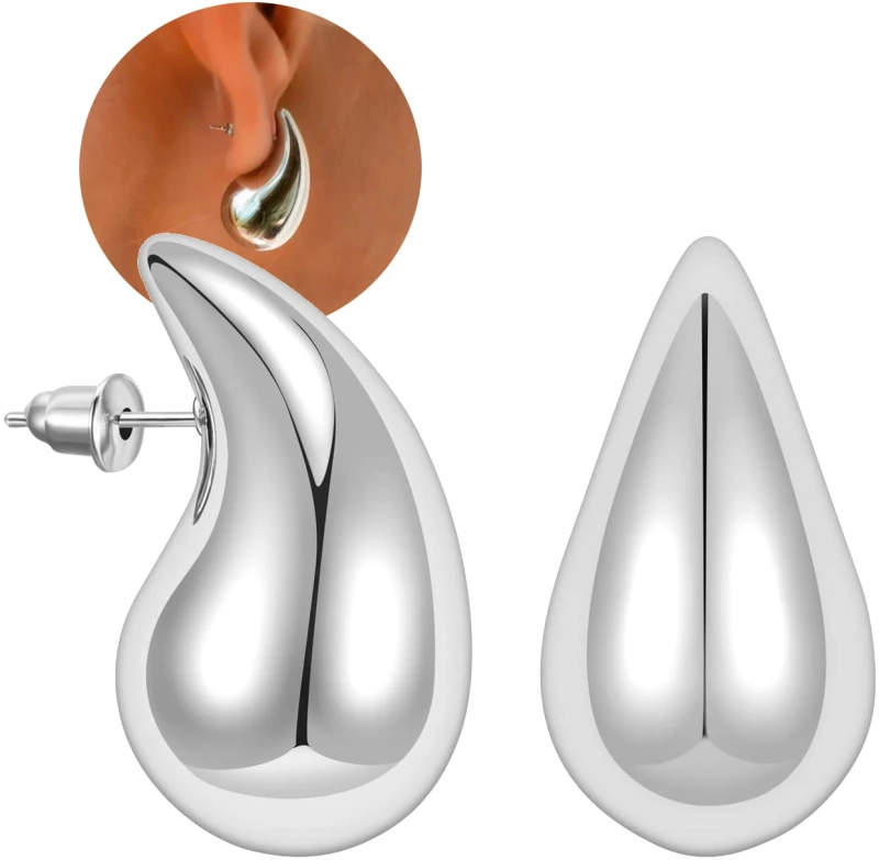 Sudraba auskari no ķirurģiskā tērauda