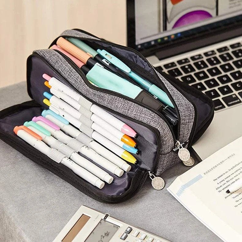 Salokāms zīmuļu maciņš, pelēks