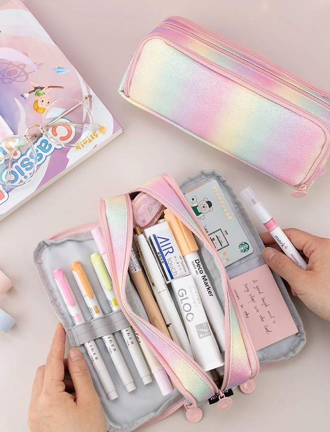 Salokāms zīmuļu maciņš, rozā krāsā