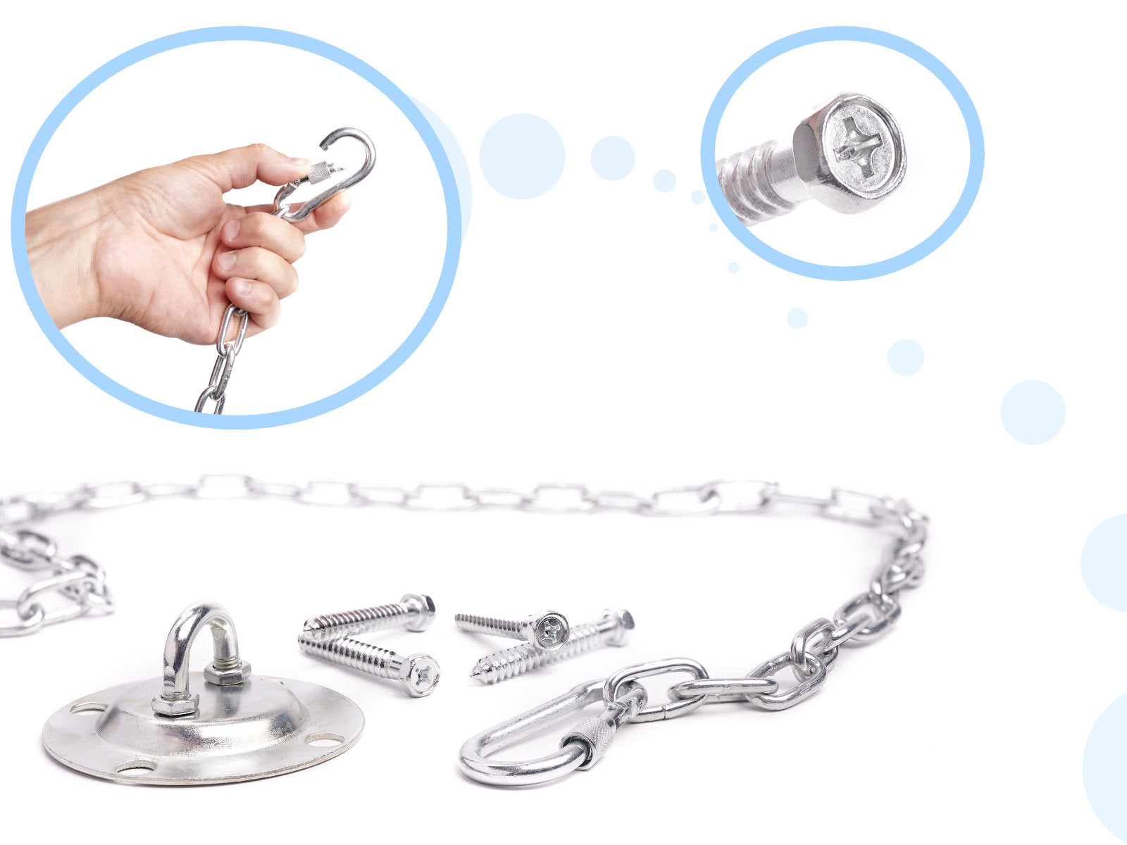 Šūpoles stiprinājuma komplekts T57, 12 gab.