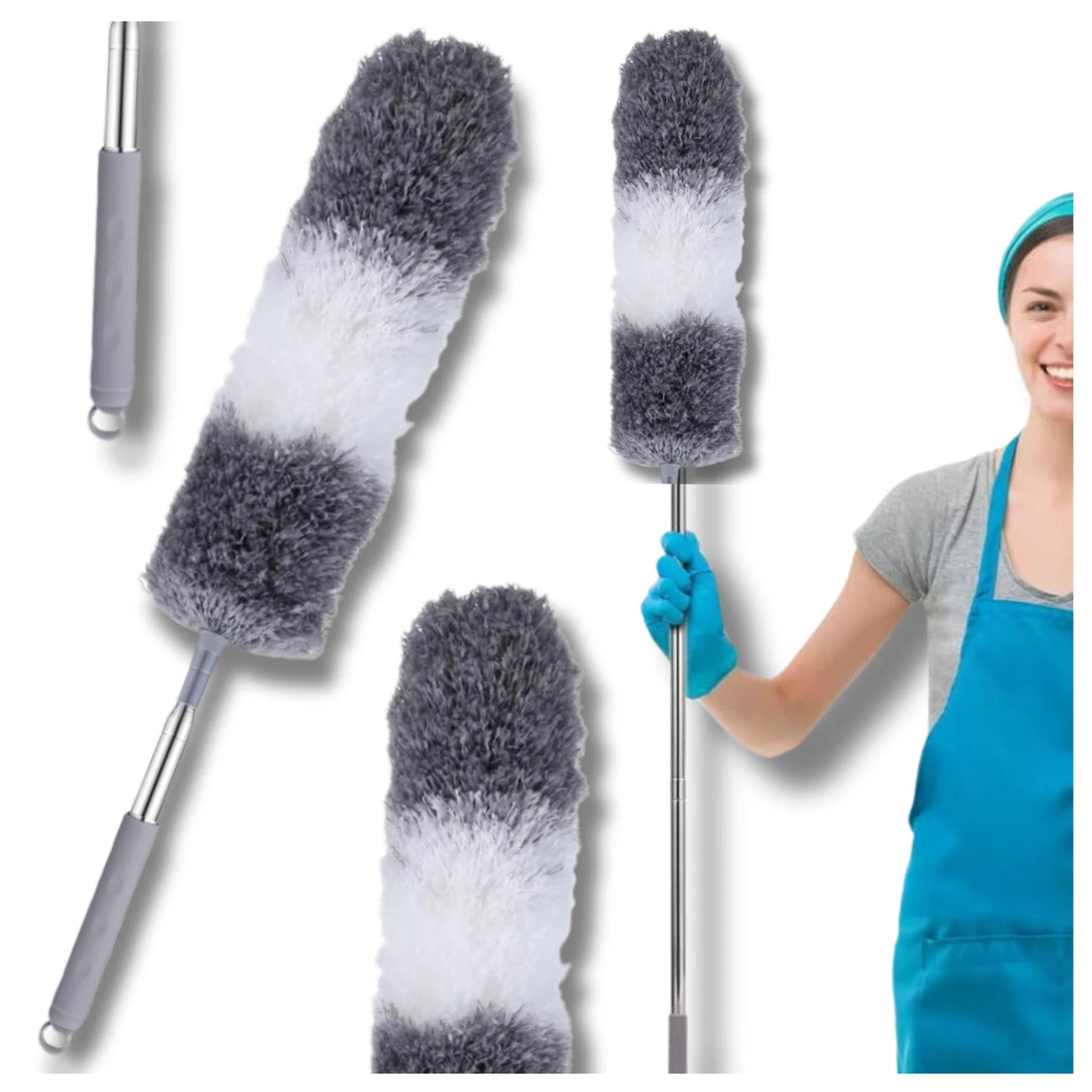 Teleskopiska atkritumu liekšķere, garš rokturis